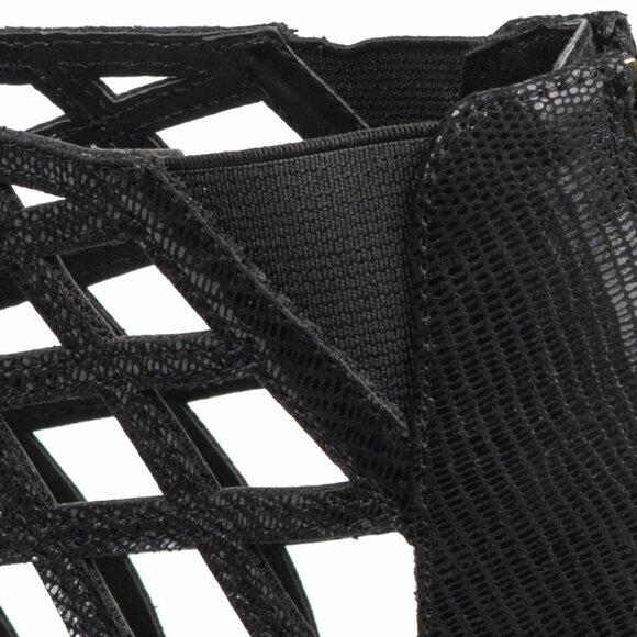 a.n.a Caroline Black Lattice Design Peep Toe High Heel Sandals Black 6.5 - Picture 10 of 14